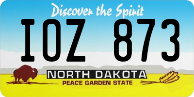 ND license plate IOZ873