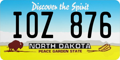 ND license plate IOZ876