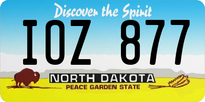 ND license plate IOZ877