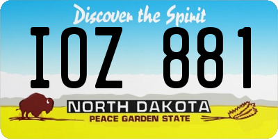 ND license plate IOZ881