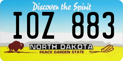 ND license plate IOZ883