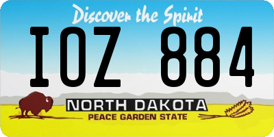 ND license plate IOZ884