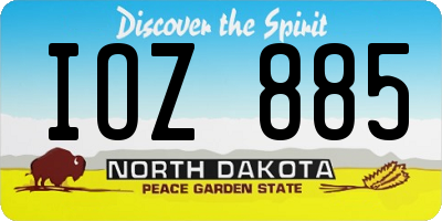 ND license plate IOZ885