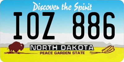 ND license plate IOZ886