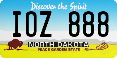ND license plate IOZ888