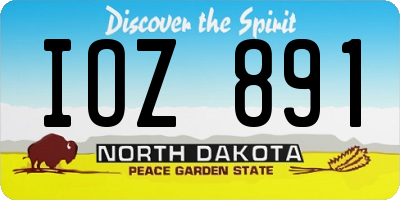 ND license plate IOZ891
