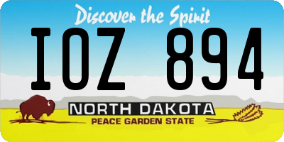 ND license plate IOZ894