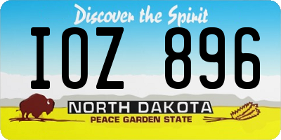 ND license plate IOZ896