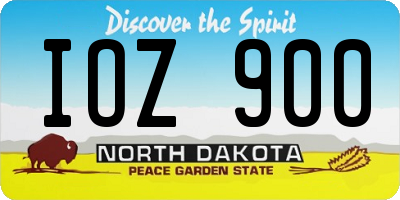ND license plate IOZ900