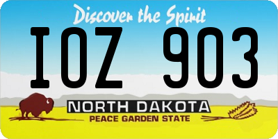 ND license plate IOZ903