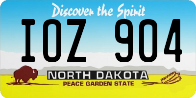 ND license plate IOZ904