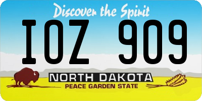 ND license plate IOZ909
