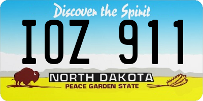 ND license plate IOZ911
