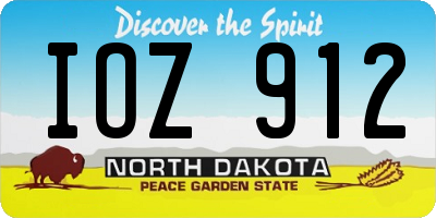 ND license plate IOZ912