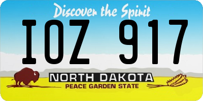 ND license plate IOZ917