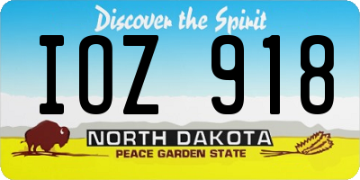 ND license plate IOZ918