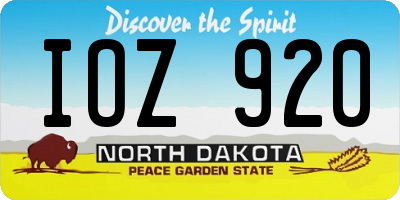 ND license plate IOZ920