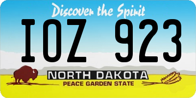 ND license plate IOZ923
