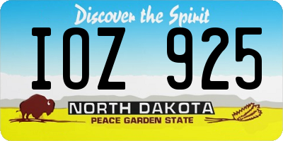 ND license plate IOZ925