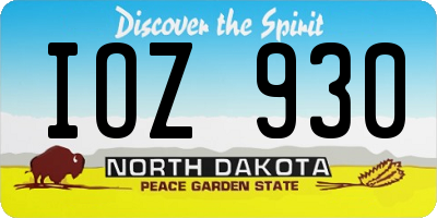 ND license plate IOZ930