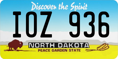 ND license plate IOZ936
