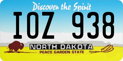 ND license plate IOZ938