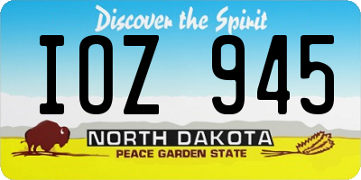 ND license plate IOZ945