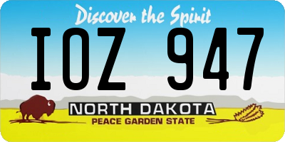 ND license plate IOZ947