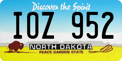ND license plate IOZ952