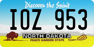 ND license plate IOZ953