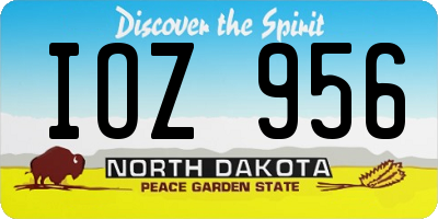 ND license plate IOZ956