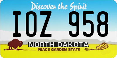 ND license plate IOZ958