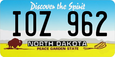 ND license plate IOZ962