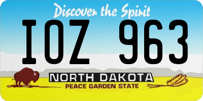 ND license plate IOZ963