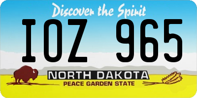 ND license plate IOZ965