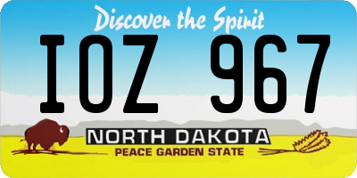 ND license plate IOZ967