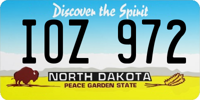 ND license plate IOZ972