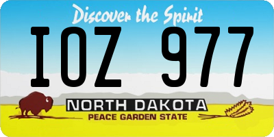 ND license plate IOZ977