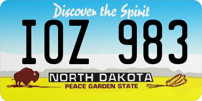 ND license plate IOZ983
