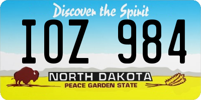 ND license plate IOZ984