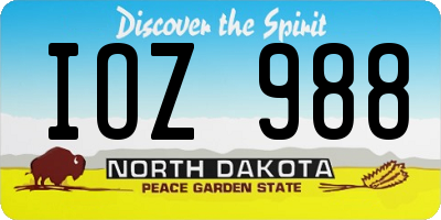 ND license plate IOZ988