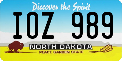 ND license plate IOZ989