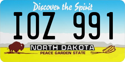 ND license plate IOZ991