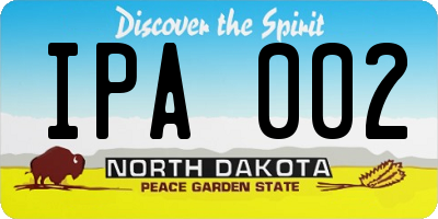 ND license plate IPA002