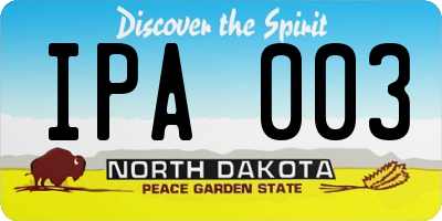 ND license plate IPA003