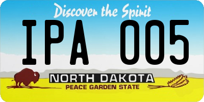 ND license plate IPA005