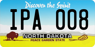 ND license plate IPA008