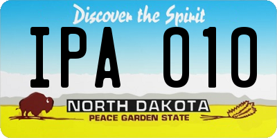 ND license plate IPA010