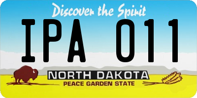 ND license plate IPA011