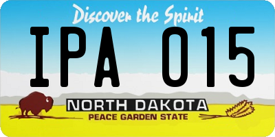 ND license plate IPA015